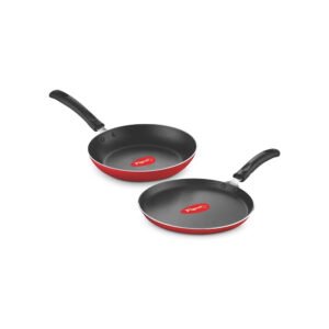 Red Aluminium Nonstick 250 mm Flat Tawa - Knapdirect