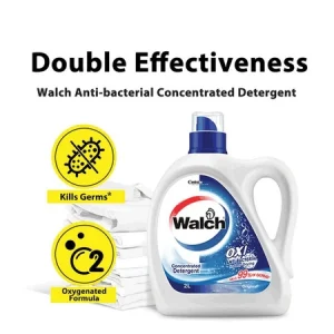 Walch Antibacterial Laundry Detergent Refill - Lemon (2L x 12 Packs) [Free Laundry Capsules 10 Pcs x 12g] - Knapdirect