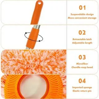 Sunflower mop longer Ceiling Fan Duster Absorb Dust mop180cm Adjustable Telescopic Removable Washable Super Cilia Superfine Fiber Wall Cabinet Window Clean tool - Image 2