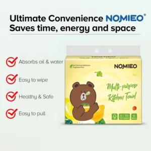 [Bundle of 2] Nomieo New Multi-purpose Kitchen Towel 70 Sheets 2ply Per Roll Absord Water&Oil Family Pack Large Capacity - Image 2