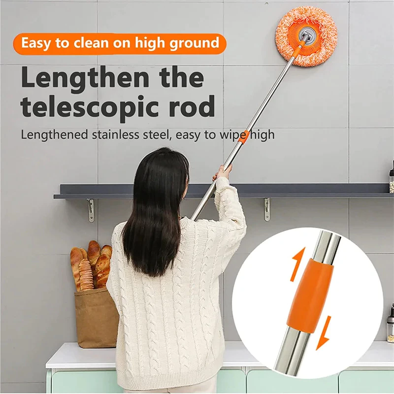 Sunflower mop longer Ceiling Fan Duster Absorb Dust mop180cm Adjustable Telescopic Removable Washable Super Cilia Superfine Fiber Wall Cabinet Window Clean tool - Image 5