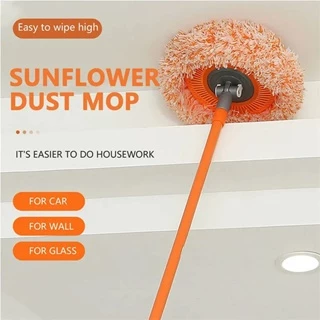 Sunflower mop longer Ceiling Fan Duster Absorb Dust mop180cm Adjustable Telescopic Removable Washable Super Cilia Superfine Fiber Wall Cabinet Window Clean tool - Image 7