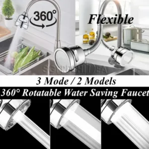 360 Degree Rotatable Tap Extender Adapter Water Saving Tap Extension Faucet Flexible Nozzle Kitchen Sink Spout Adaptor Rotating 3 Modes Spray - Knapdirect