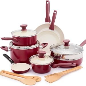 [🔥LIMITED TIME OFFER ONLY TODAY! ]Ceramic Nonstick Cookware Set-16 Piece - Knapdirect